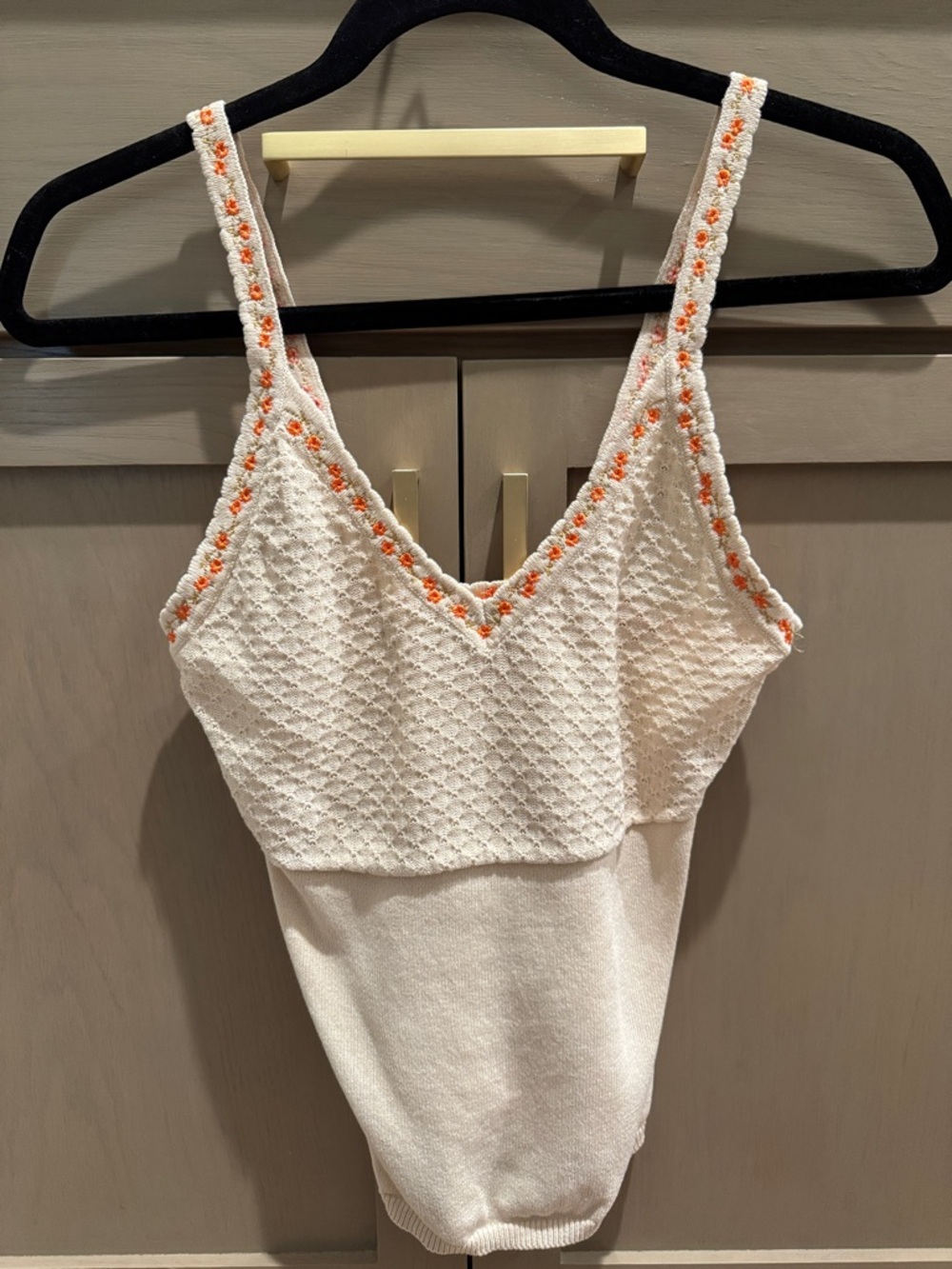 Free People Cream Knit tank top